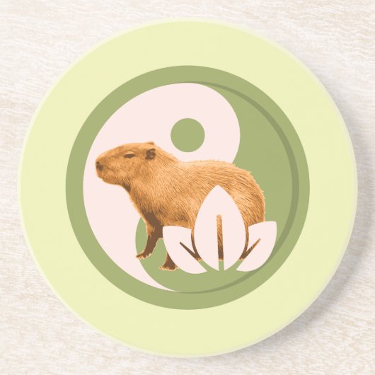 Zen Capybara Yin Yang Getränkeuntersetzer (Vorne)