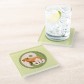 Zen Capybara Yin Yang Glasuntersetzer (Schrägansicht)