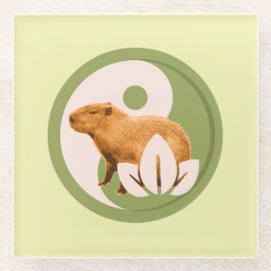Zen Capybara Yin Yang Glasuntersetzer