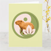 Zen Capybara Yin Yang Karte (Gelbe Blume)