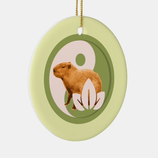 Zen Capybara Yin Yang Keramik Ornament (Rechts)