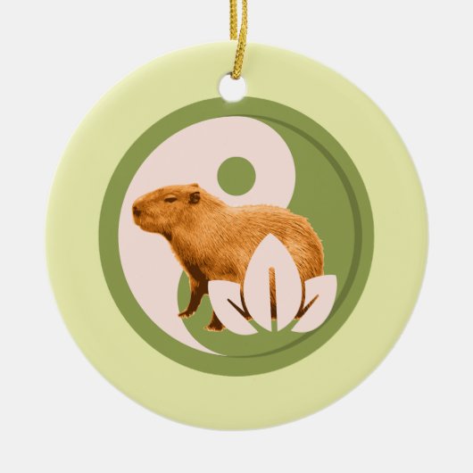 Zen Capybara Yin Yang Keramik Ornament (Vorne)