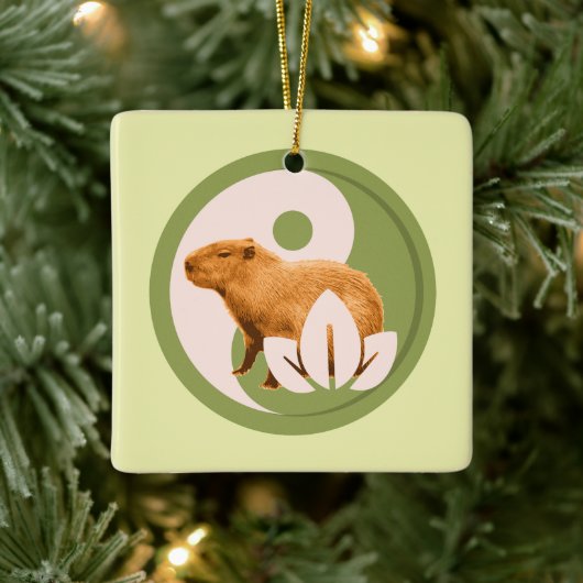 Zen Capybara Yin Yang Keramikornament (Baum)