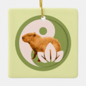 Zen Capybara Yin Yang Keramikornament (Vorderseite)