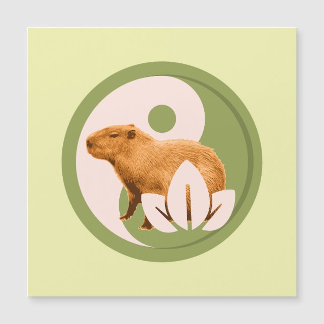 Zen Capybara Yin Yang Magnetkarte (Vorderseite)