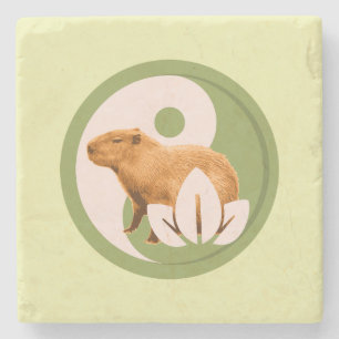 Zen Capybara Yin Yang Steinuntersetzer
