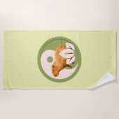 Zen Capybara Yin Yang Strandtuch (Vorderseite)