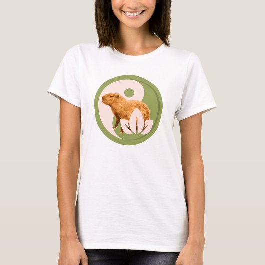 Zen Capybara Yin Yang T-Shirt (Vorderseite)