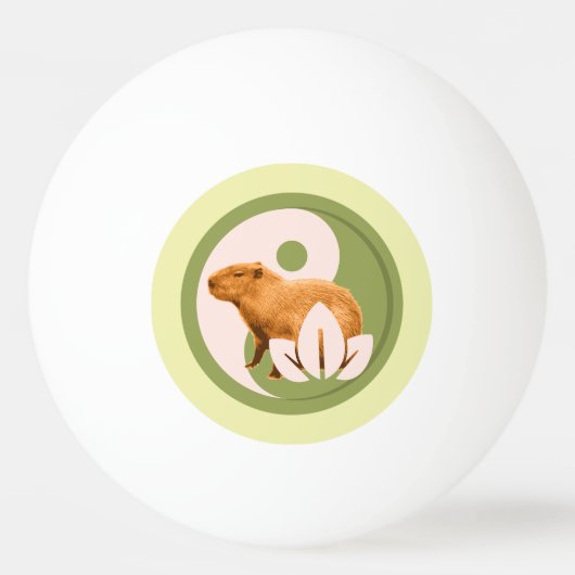 Zen Capybara Yin Yang Tischtennisball (Vorderseite)
