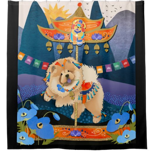 ZEN CARNIVAL Chow-Duschvorhang Duschvorhang (Vorderseite)