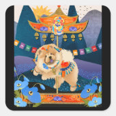 ZEN CARNIVAL Chow Quadratischer Aufkleber (Vorderseite)