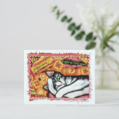 Zen Cat Art Postcard Postkarte (Stehend Vorderseite)