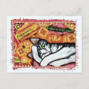Zen Cat Art Postcard Postkarte