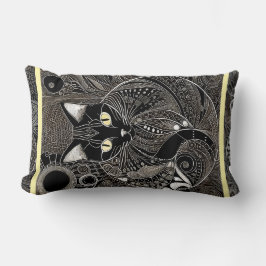 Zen Cat Companion, New Moon Yellow Strip Lendenkissen