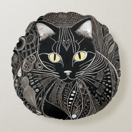 Zen Cat Companion Rundes Kissen
