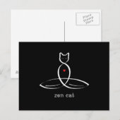 Zen Cat - Extravaganter Stiltext. Postkarte (Vorne/Hinten)