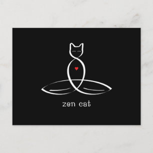 Zen Cat - Extravaganter Stiltext. Postkarte