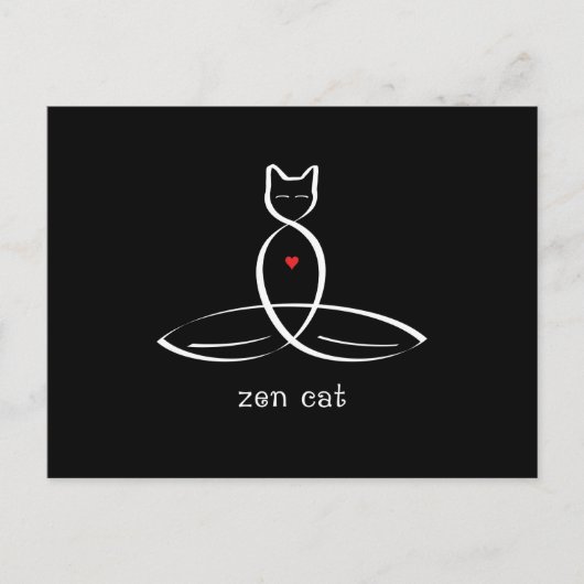 Zen Cat - Extravaganter Stiltext. Postkarte (Vorderseite)