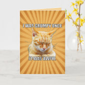 Zen Cat - Ich war gruselig einmal Grußkarte Karte (Gelbe Blume)