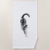 Zen Cat Vibes Beach Handtuch (Vorderseite)