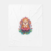 Zen Cat Vibes - Meditating Kitty Psychedelic Fleecedecke (Vorderseite)