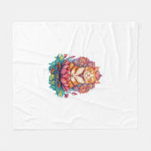 Zen Cat Vibes - Meditating Kitty Psychedelic Fleecedecke (Vorderseite (Horizontal))