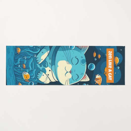 Zen Cat Yoga Mat - Perfektes Geschenk für Katzen L Yogamatte (Vorderseite (Horizontal))