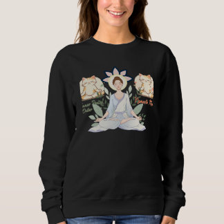 Zen Cat Yoga Minimal Cute Meditation Design Sweatshirt