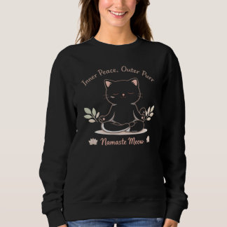 Zen Cat Yoga Minimal Cute Meditation Design Sweatshirt