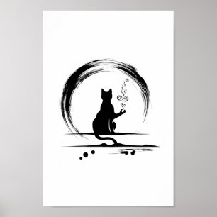 Zen Cat's Meditationspopster Poster