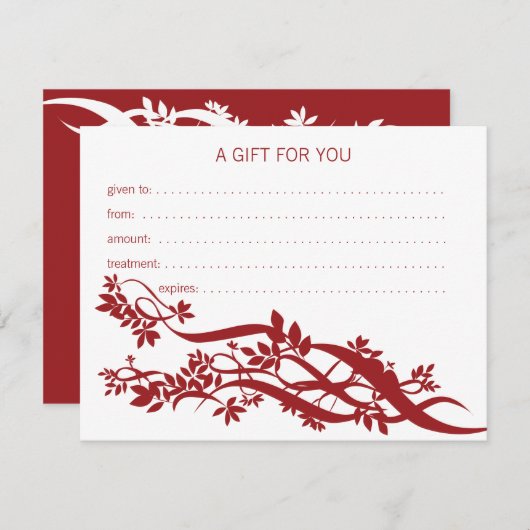 Zen Chic Massage Therapeut Geschenkgutschein (Vorne/Hinten)