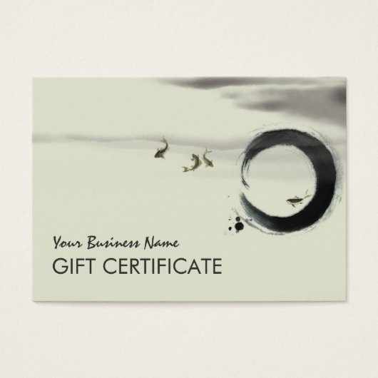 Zen Circle Enso Koi Brush Painting Art (Vorderseite)