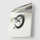Zen Circle Enso Koi Brush Painting Art Quadratische Wanduhr (Winkel)
