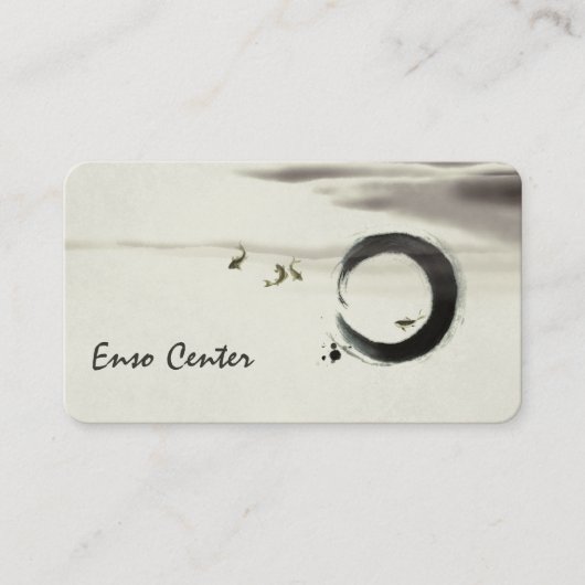 Zen Circle Enso Koi Brush Painting Art Visitenkarte (Vorderseite)
