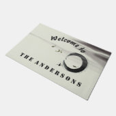 Zen Circle Enso Koi Pinselstriche Custom Willkomme Fußmatte (Schrägansicht)