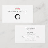 Zen Circle Enso Yoga und Meditation Buddhist 3 Visitenkarte (Vorne/Hinten)