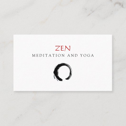 Zen Circle Enso Yoga und Meditation Buddhist 3 Visitenkarte (Vorderseite)