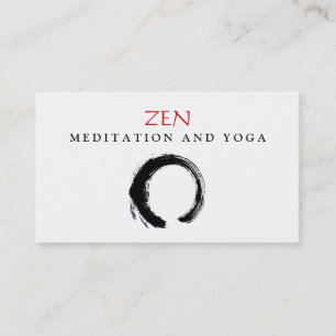 Zen Circle Enso Yoga und Meditation Buddhist 3 Visitenkarte