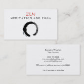 Zen Circle Enso Yoga und Meditation Buddhist 3 Visitenkarte (Vorne/Hinten)