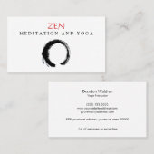 Zen Circle Enso Yoga und Meditation Buddhist 3 Visitenkarte (Vorne/Hinten)