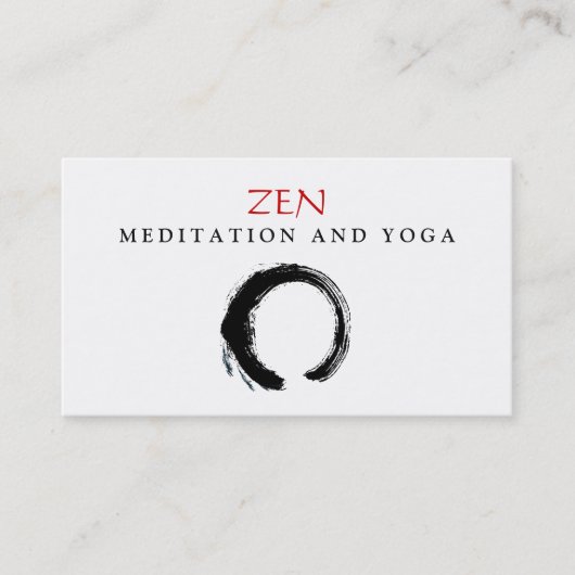 Zen Circle Enso Yoga und Meditation Buddhist 3 Visitenkarte (Vorderseite)