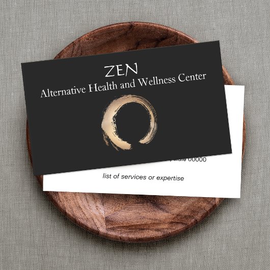 Zen Circle Enso Yoga und Meditation Buddhist 3 Visitenkarte