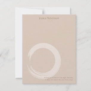 Zen Circle Flat Note Card (tan) Mitteilungskarte