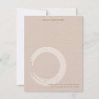 Zen Circle Flat Note Card (tan) Mitteilungskarte