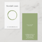 ZEN CIRCLE in MOSS GREEN Business Card Visitenkarte (Vorne/Hinten)