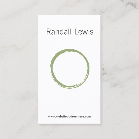 ZEN CIRCLE in MOSS GREEN Business Card Visitenkarte (Vorderseite)