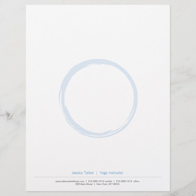 ZEN CIRCLE in SKY BLUE Letterhead Briefbogen (Vorderseite)