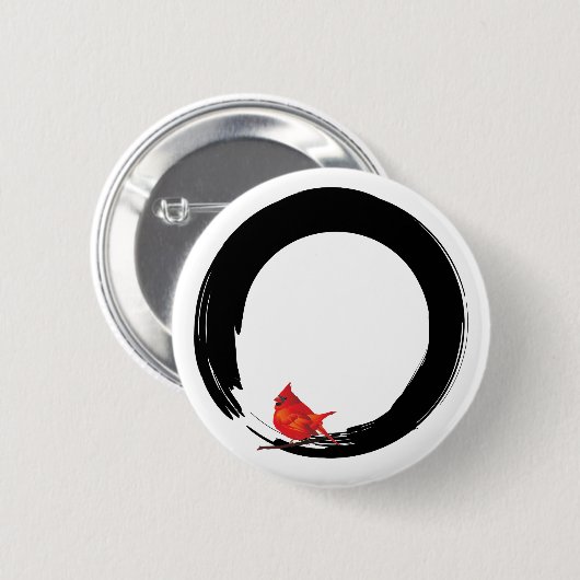 Zen Circle with Christmas Kardinal Button (Vorne & Hinten)