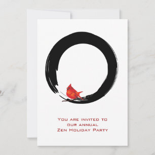 Zen Circle with Christmas Kardinal Einladung