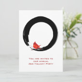 Zen Circle with Christmas Kardinal Einladung (Stehend Vorderseite)